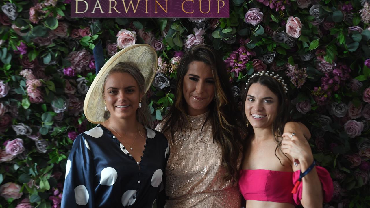 Georgia Johnson, Melanie Pike and Lucy Murray at Darwin Cup 2022. Picture: (A)manda Parkinson