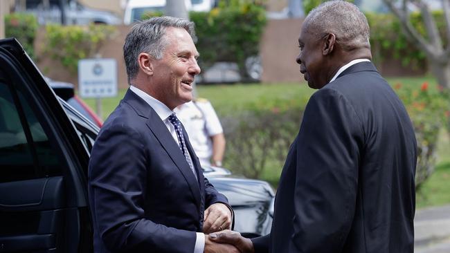 Defence Minister Richard Marles in Hawaii with his American counterpart Lloyd Austin. Picture: X