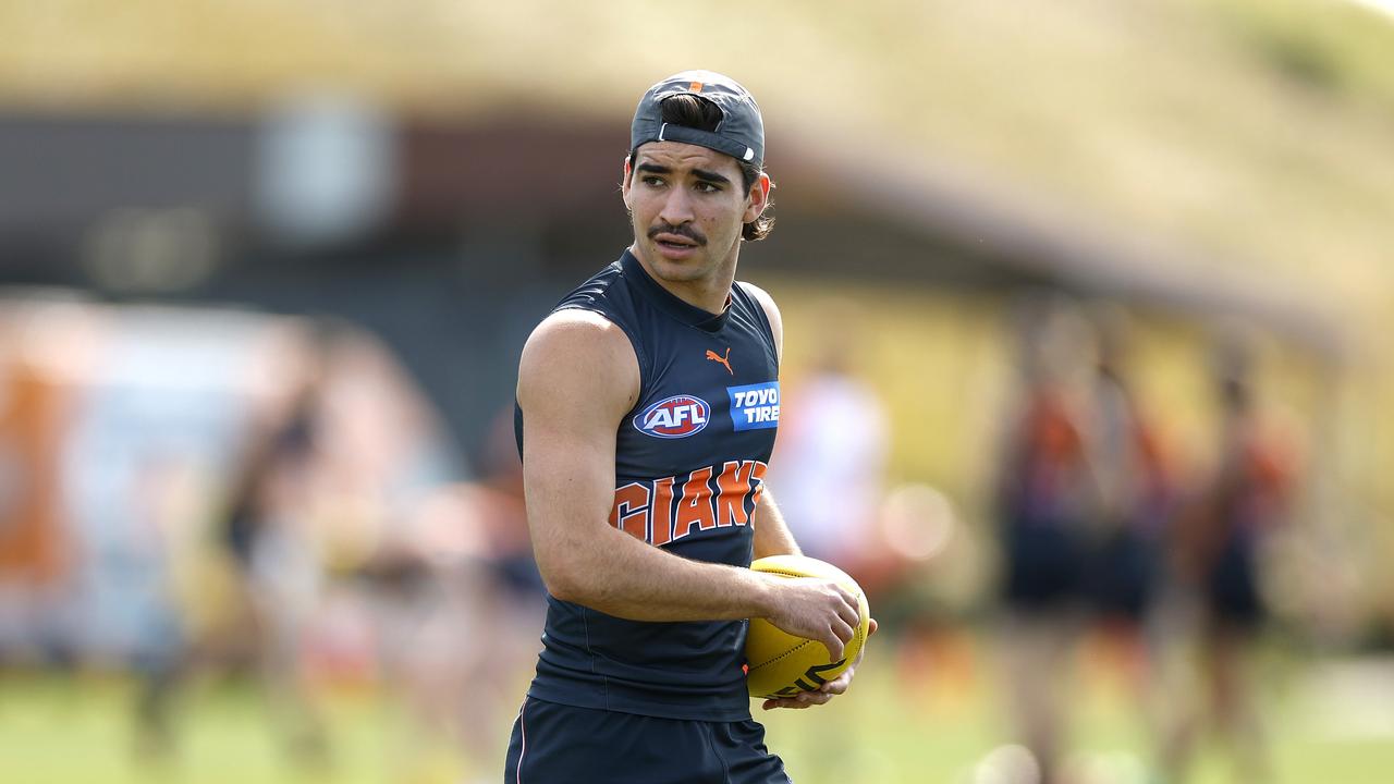 Toby Bedford at Giants training on Tuesday. Picture: Phil Hillyard