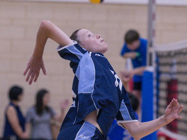 Max Brown as Citi Point V Caloundra in the The Australian Volleyball Schools Cup is being played at the Gold Coast Sports and Leisure Centre in Carrara. Picture: Glenn Campbell