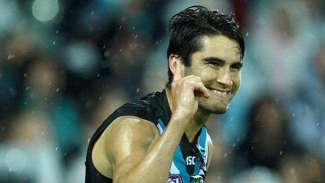 Chad Wingard was in fine form against the Hawks. Picture: Sam Wundke.