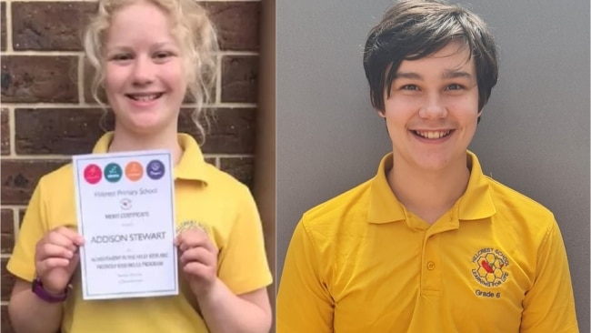 Addison Stewart and Zane Mellor have been identified as the first two victims of the tragedy. Picture: Supplied