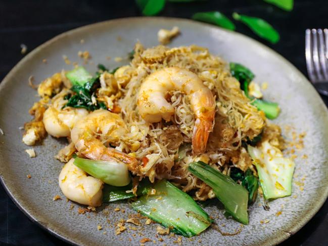 Chat Thai’s rice vermicelli with prawns. Picture: Jenifer Jagielski