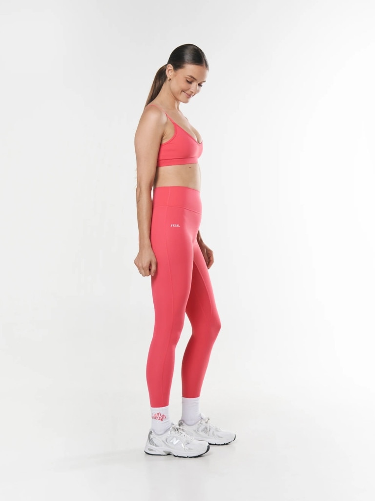Melody Sport Women Red Workout Leggings Body Shaper Tights