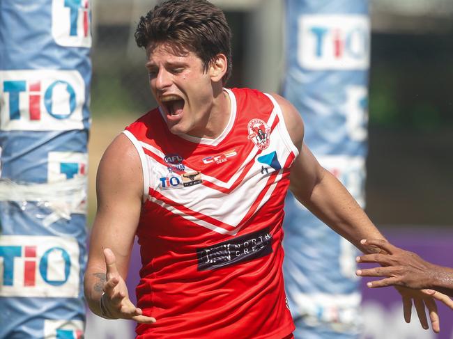 Justin Beugelaar dissapointed as Waratah v Palmerston Men's Premier League.Picture GLENN CAMPBELL