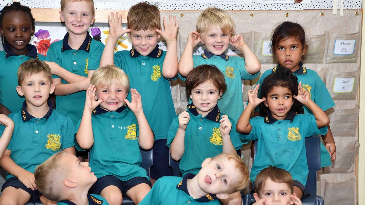 My First Year: Kingaroy State School Prep T, (back) Paige, Kayla, Ashton, Michael, Malakai, Marhni. (middle) Gabriella, Caleb, Thomas, Colby, Caleeah. (front) Jason, Arie, Prep, Will. Picture: Patrick Woods.