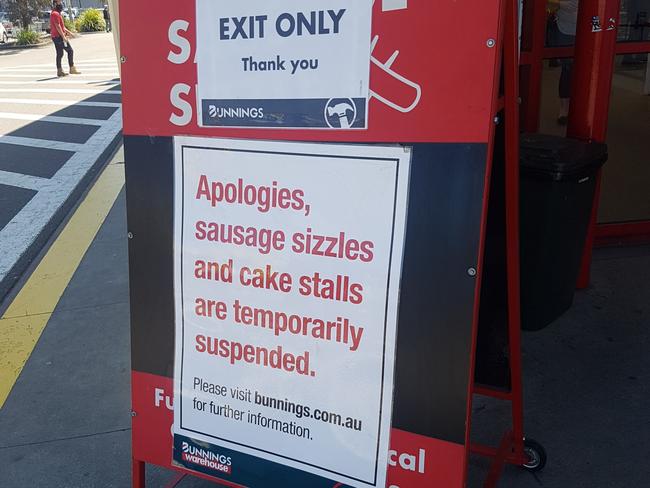 Bunnings’ ever-popular sausage sizzles are on hold. Picture: Supplied via NCA NewsWire