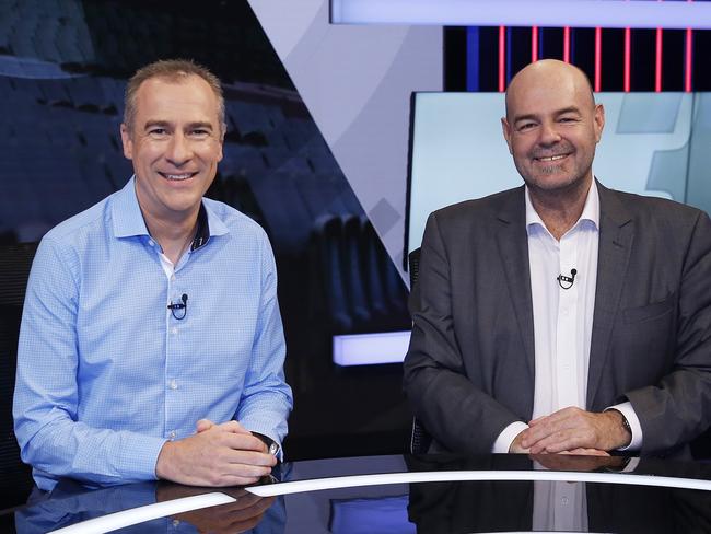 Gerard Whateley & Mark Robinson on the AFL 360 set.