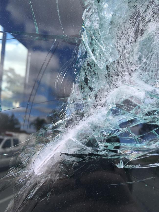 A Transperth bus after an alleged road rage incident in the Perth. Picture: Supplied