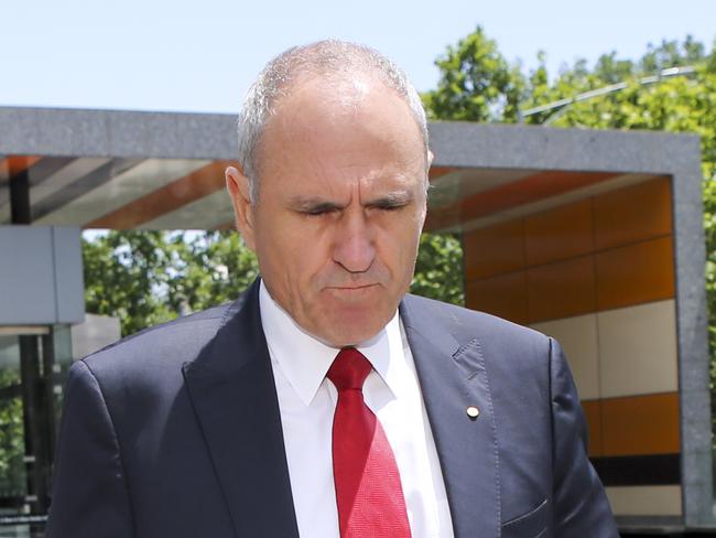 NAB chairman Ken Henry leaves the Banking Royal Commission in Melbourne. Henry was just one of the banking CEOs to be grilled, but he was slammed for his behaviour in the stand: one media outlet described his bearing as “pompous”. Picture: AAP Image/Wayne Taylor