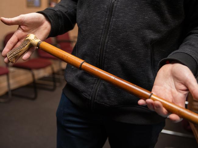 Antique walking frame .410 shotgun with an ivory handle. Picture: Linda Higginson