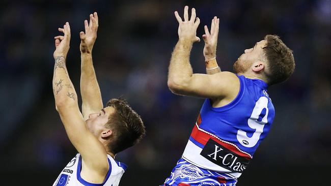 High-flying Hayden Crozier could return from a toe injury in Round 13 after Western Bulldogs bye. Picture: Michael Dodge/Getty Images.