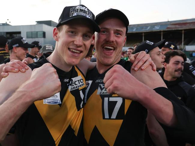 Aidan Johnson after Werribee's premiership win