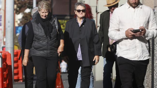 Jan Cameron outside Hobart Magistrates Court in March after her sentence for misleading the market. Picture: Nikki Davis-Jones