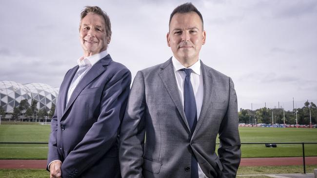 Tom Browne with his father Jeff Browne. Picture: Luis Enrique Ascui