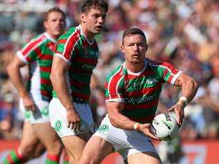 IN ACTION: Damien Cook of the Rabbitohs against Manly Sea Eagles at Lottoland on Sunday. Picture: Tony Feder