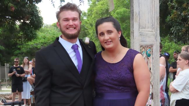 Lachlan Hansen and Jade Reddall at the Hervey Bay State High School formal.