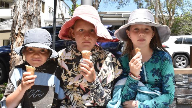 Ashley and Evie Hibbert with Sofia Campey. Picture: Letea Cavander