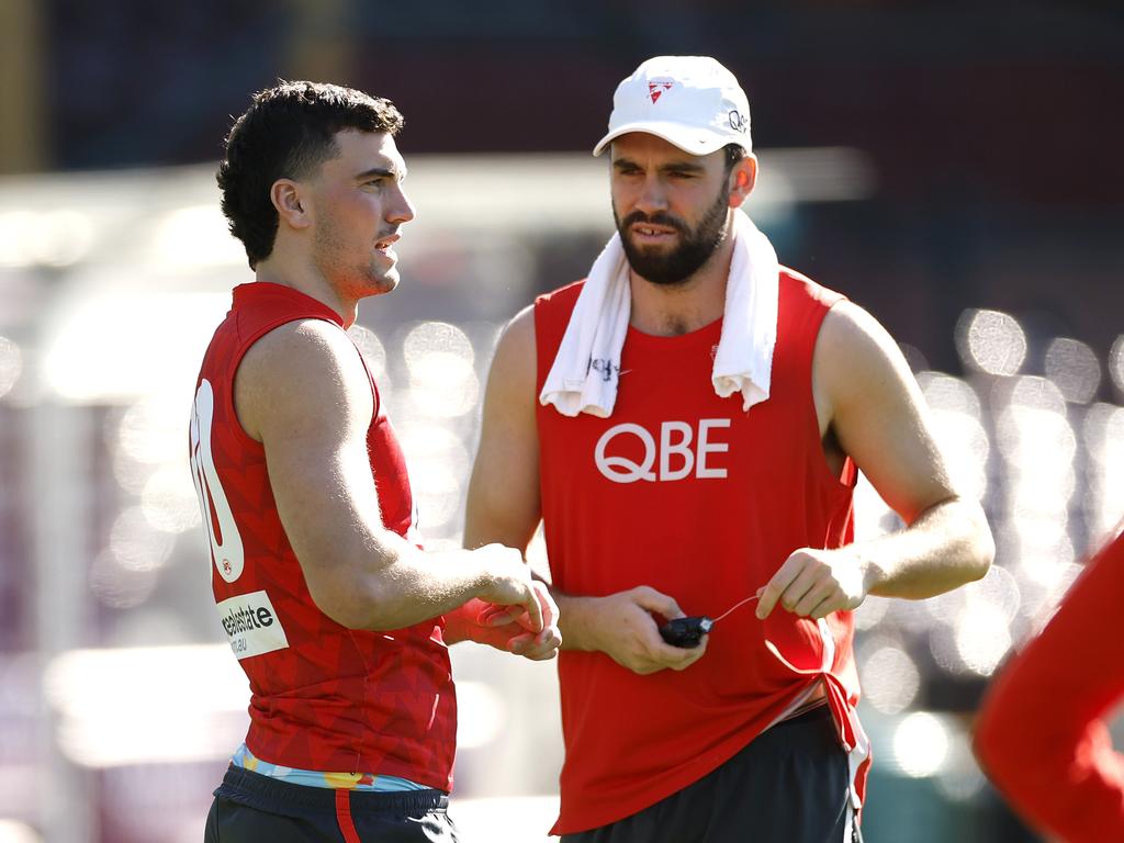 Paddy McCartin has still been a figure at Swans training but officially confirmed his retirement on Monday. Picture: Phil Hillyard