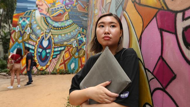 Hong Kong student Nikki Lo is studying design and activism in Singapore. Picture: Vanessa Hunter