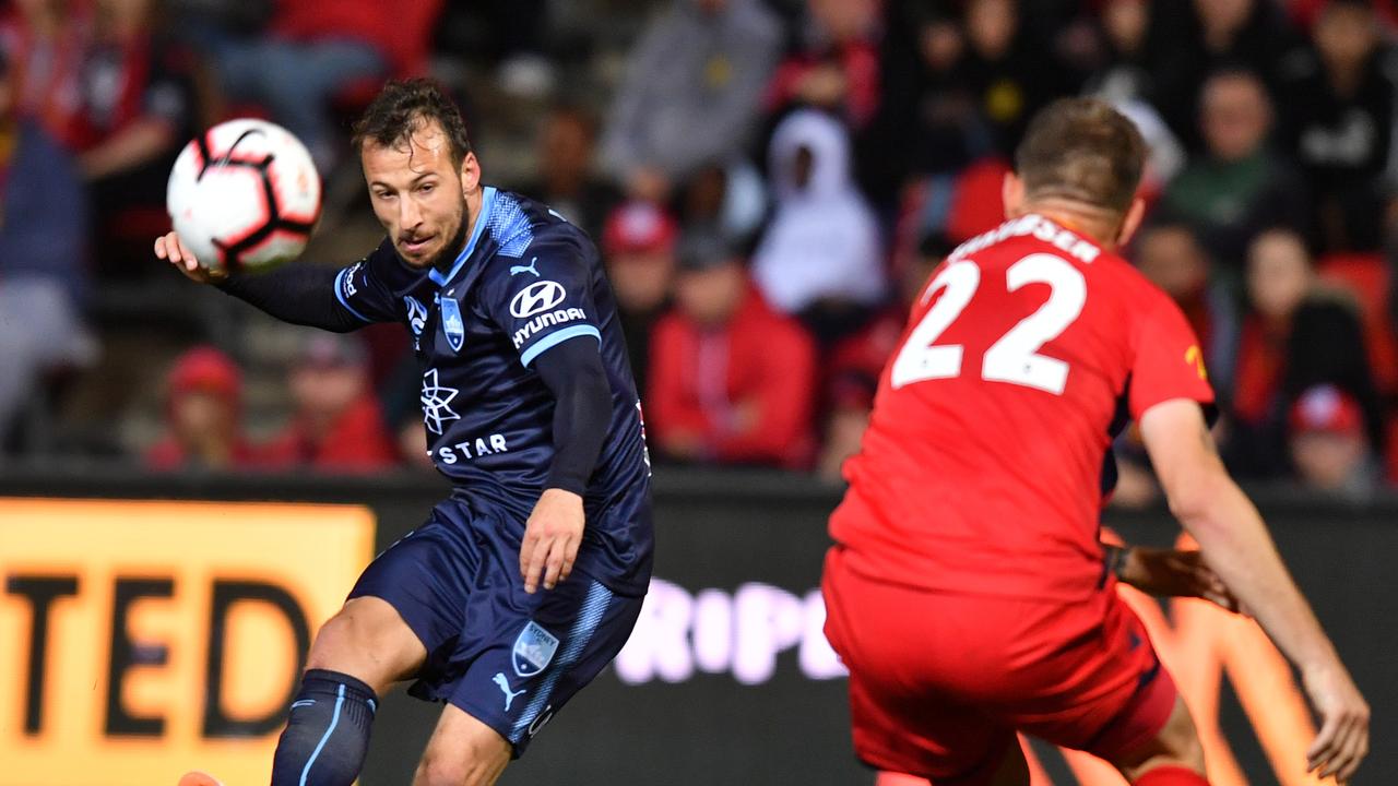 Adam Le Fondre scored his first A-League goal to rescue a point for the Sky Blues.