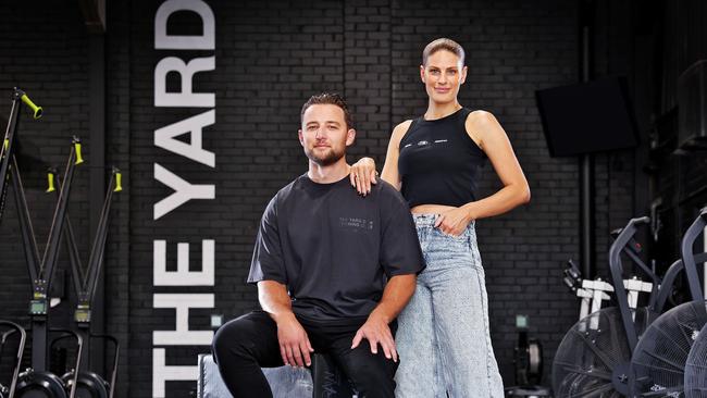 The Yard Gym founders Daniel and Tiarne Bova pictured at their original gym in Caringbah. Picture: Sam Ruttyn