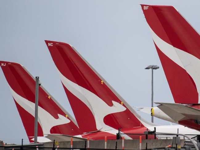 SYDNEY, AUSTRALIA - NewsWire Photos November 30, 2020: Qantas Aircraft on the tarmac at Sydney Airport. Sydney. Picture: NCA NewsWire / James Gourley