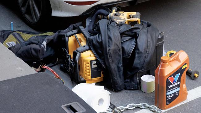 Some of the items allegedly seized from the vehicle. Picture: David Geraghty / NewsWire