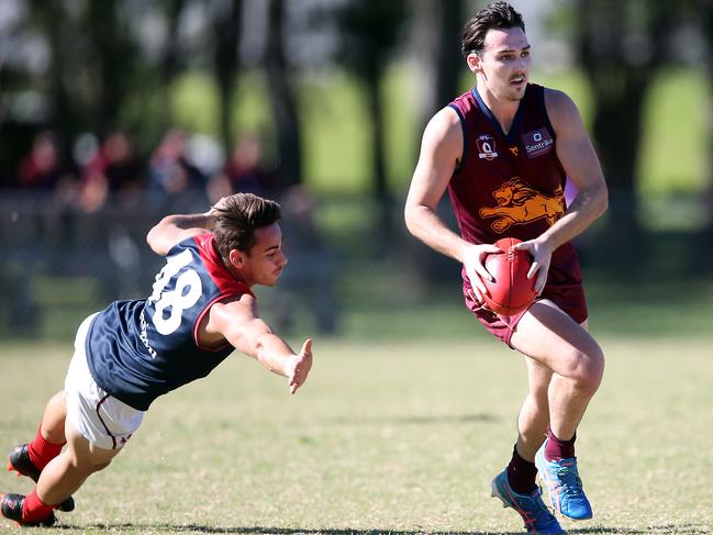 Round 6 QAFL game between reigning premiers Palm Beach Currumbin Lions and Surfers Paradise Demons at Salk Oval. Photo of Thomas Thynne. Gold Coast 11th May, 2019 AAP Image/Richard Gosling