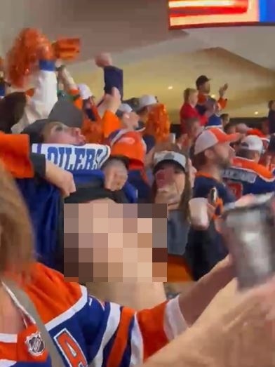 The Oilers fan was fired up