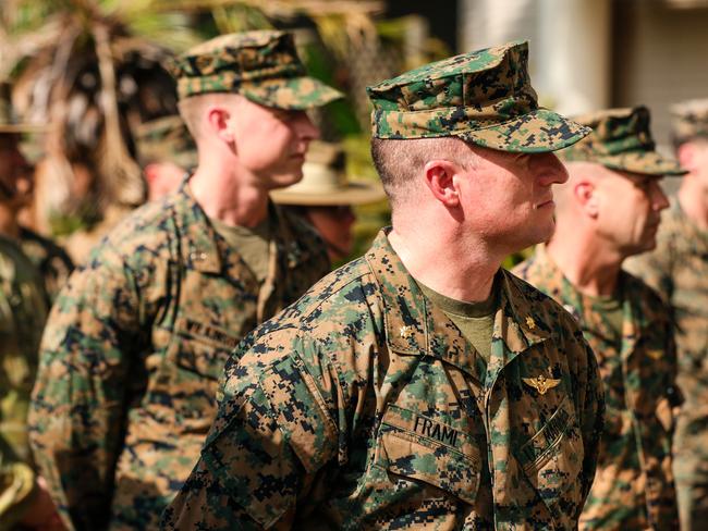 United States Marines  at DarwinÃs Robertson Barracks.Picture: Glenn Campbell