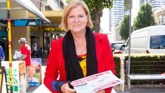 Julie Owens at Parramatta prepoll during the week.