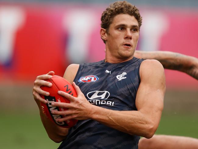 Charlie Curnow has a knee complaint. Picture: AFL Photos/Getty Images