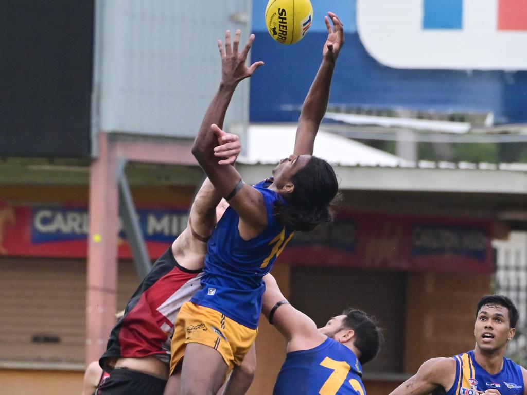 The Eagles defence stood up after quarter time. Picture Julianne Osborne.