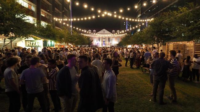 Punters at the RCC Fringe on Adelaide University grounds. Picture: Tony Kearney.