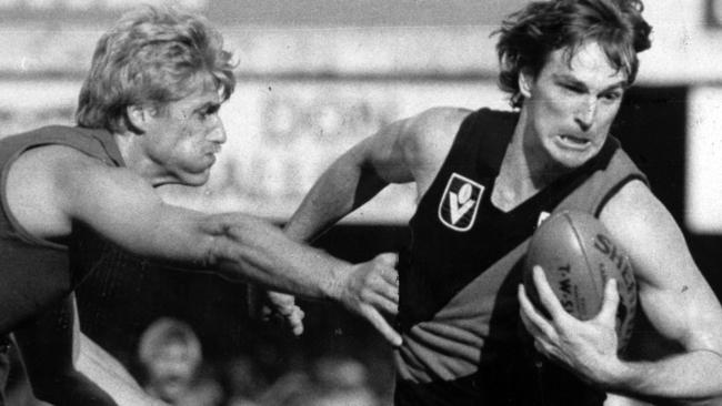 Neale Daniher in 1985. Essendon v Melbourne.