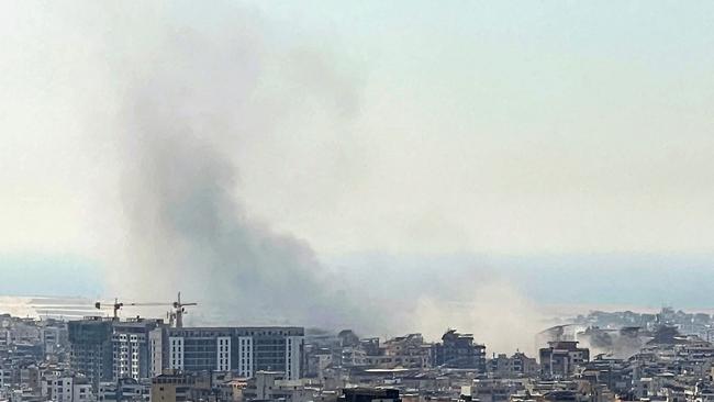 The site of an Israeli airstrike in Beirut's southern suburbs on October 8. Picture: AFP