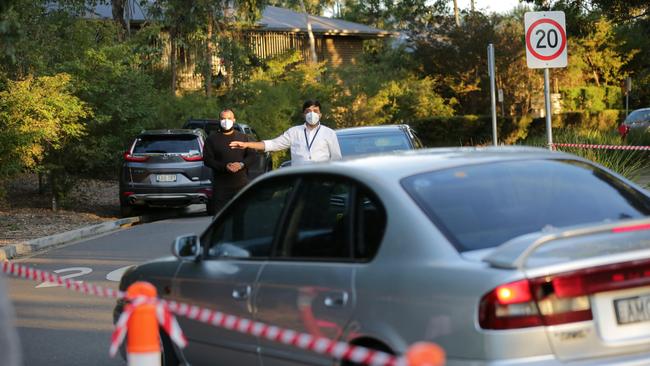 Security pictured outside the Anglicare Newmarch House in Kingswood. Picture: Christian Gilles