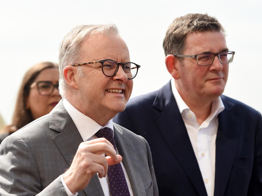 Anthony Albanese and Daniel Andrews. Picture: NCA NewsWire / Nicki Connolly