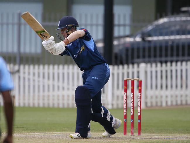 Fraser Pandit opening the innings for Manly. Picture: Warren Gannon Photography