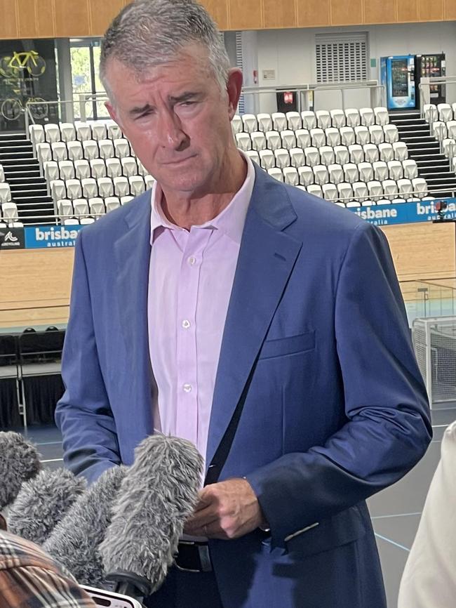 Minister for Sport Tim Mander at the Meares Velodrome.