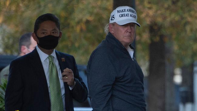 Donald Trump returns to the White House from playing golf in Washington. Picture: AFP.