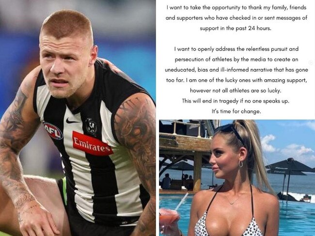 Jordan De Goey has slammed the media in an Instagram statement. Photo: Instagram, @jordydegoey, @remyjackson.