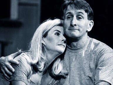 Actors Robyn Nevin and John Gaden in a scene from stage play Money and Friends. Picture: Supplied