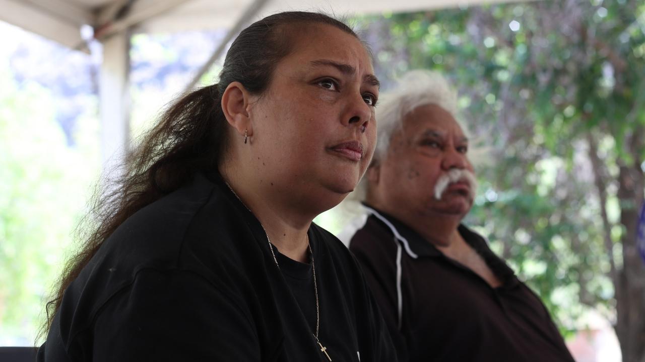 Wurrkbarbar and Matjba clan women Bernadette Calma at the Gunlom Falls sacred site hearing on Jawoyn Country, on October 22. Picture: Zizi Averill