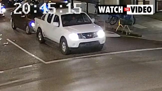 Police believe this white ute may be linked to the random stabbing of a man