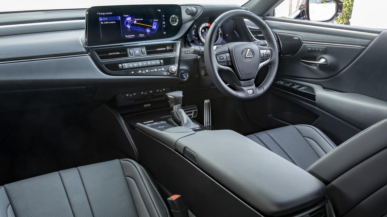 Inside the Lexus ES 300h F Sport with the ‘Enhancement’ pack.