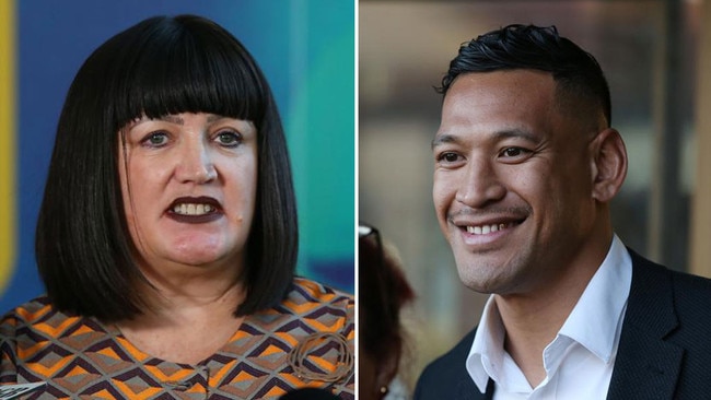 Ralene Castle, left, and Israel Folau.