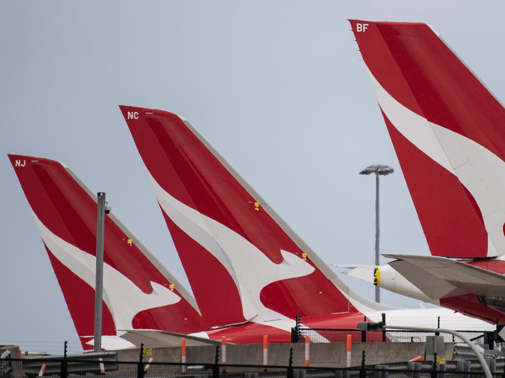 Qantas is pushing ahead with plans to outsource 2000 Australian jobs. Picture: NCA NewsWire/James Gourley