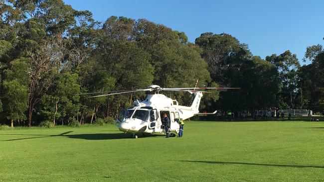 The helicopter landed in Langson Ave Park.